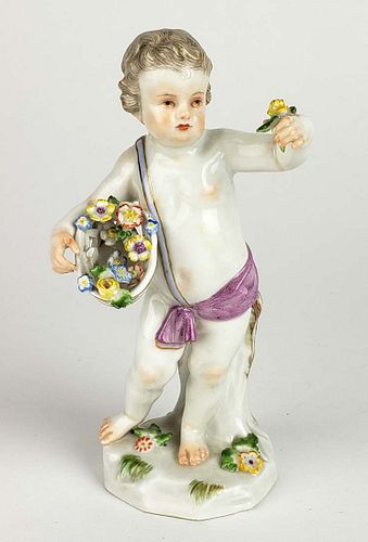 19th C. Meissen Figure of Flower Girl