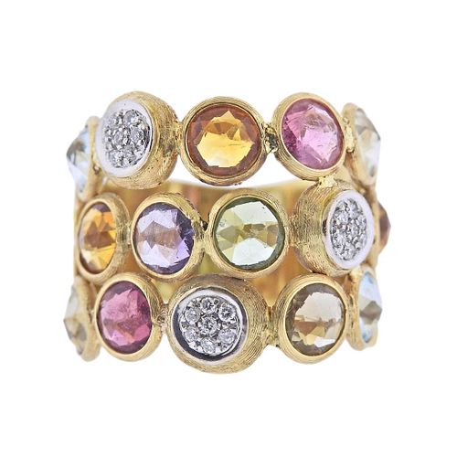 Marco Bicego Jaipur 18k Gold Diamond Gemstone Ring