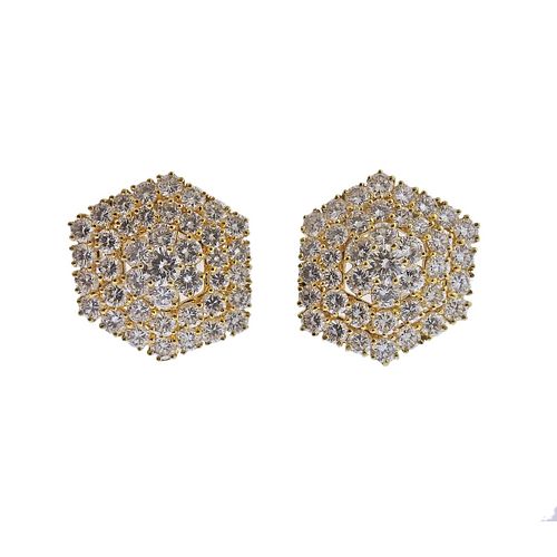 11 Carat Diamond 18k Gold Cocktail Earrings