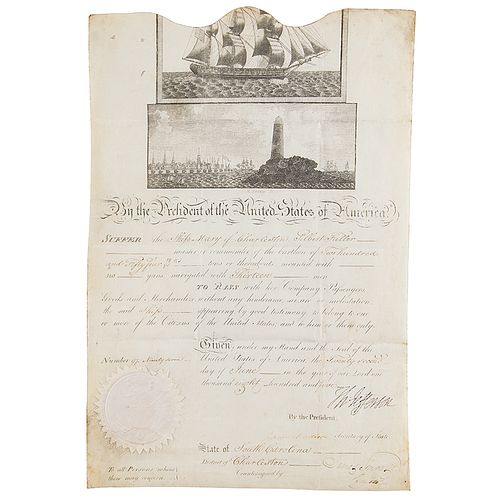 Thomas Jefferson and James Madison Document Signed as President and Secretary of State
