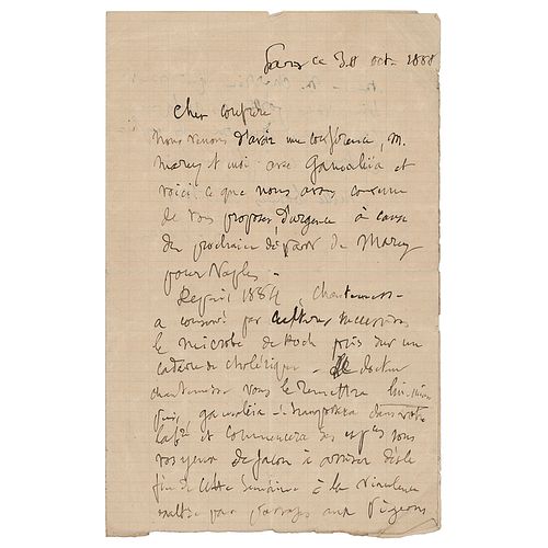 Louis Pasteur Autograph Letter Signed