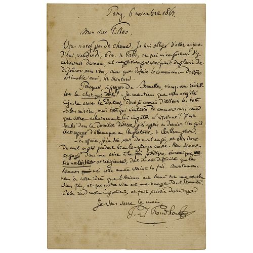 Pierre-Joseph Proudhon Autograph Letter Signed