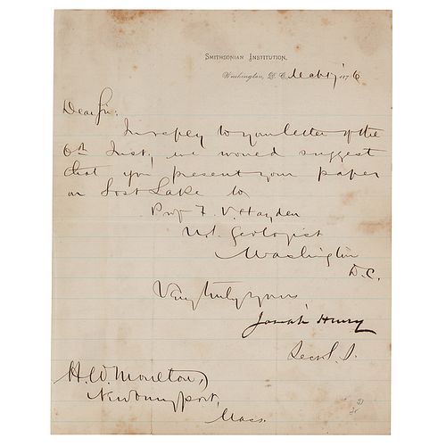 Joseph Henry Letter Signed