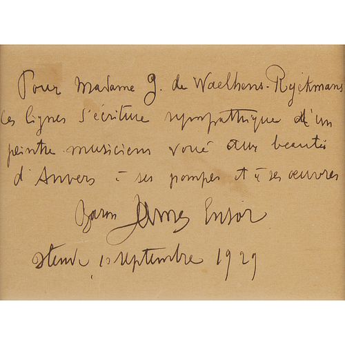 James Ensor Autograph Note Signed