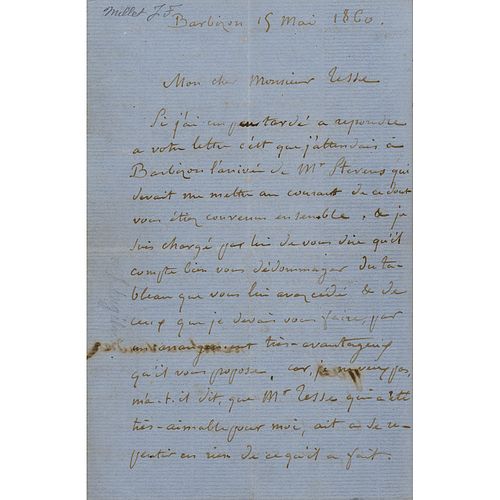 Jean-Francois Millet Autograph Letter Signed