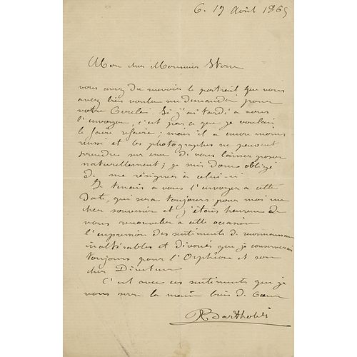 Frederic Auguste Bartholdi Autograph Letter Signed