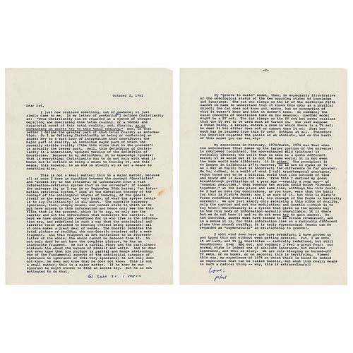 Philip K. Dick Typed Letter Signed