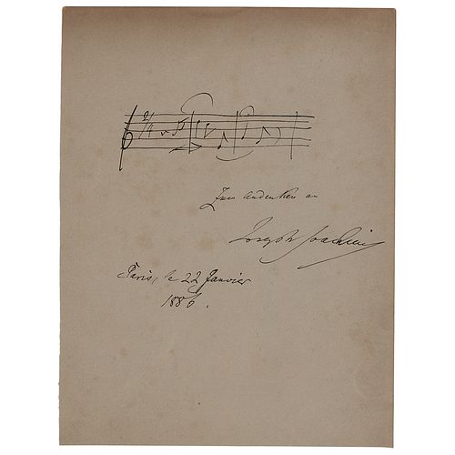 Joseph Joachim Autograph Musical Quotation Signed
