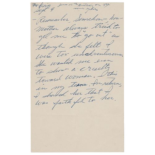 Marilyn Monroe Handwritten Notes