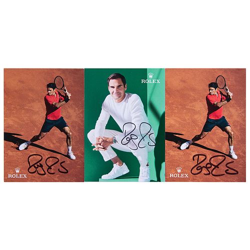 Roger Federer (3) Signed Promo Cards