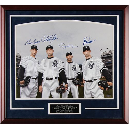 NY Yankees: Jeter, Rivera, Pettitte, and Posada Signed Oversized Photograph