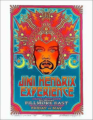 Jimi Hendrix 1968 Fillmore Poster Orig Alternate Design New AE Signed David Byrd