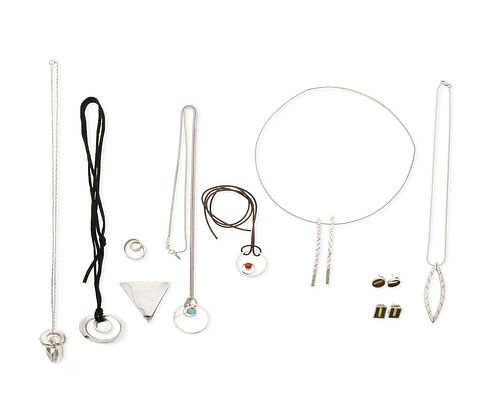 A mixed group of Modernist-style jewelry