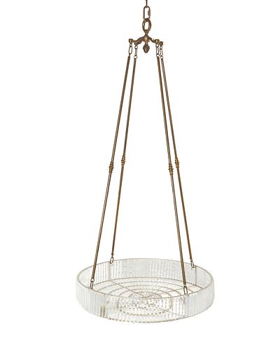 A partial contemporary glass chandelier