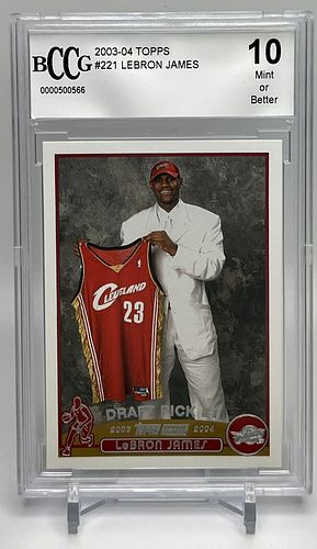 2003 Topps LeBron James Rookie Card # 221 Graded BCCG 10