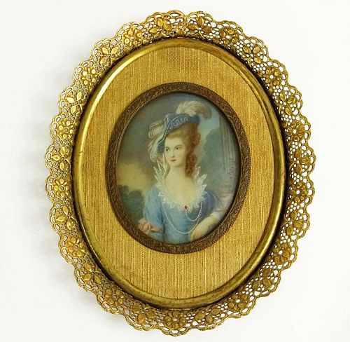 after: Thomas Gainsborough, British (1727-1788), Painted Portriat Miniature on Ivory.
