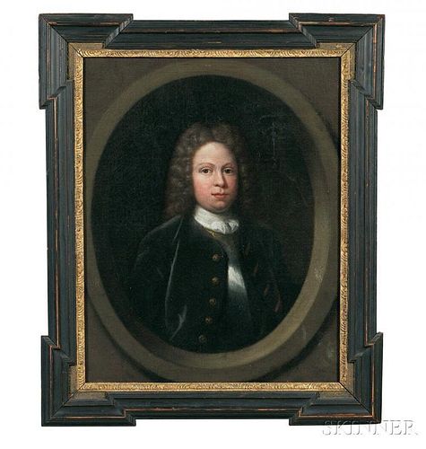 Anglo/American School, 18th Century       Portrait of a Gentleman Wearing a Powdered Wig.