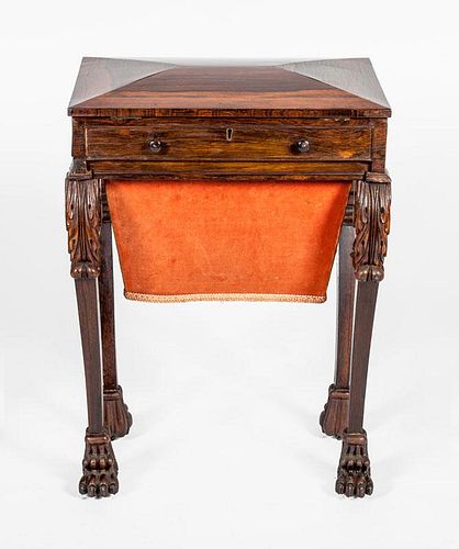 WILLIAM IV ROSEWOOD SEWING TABLE