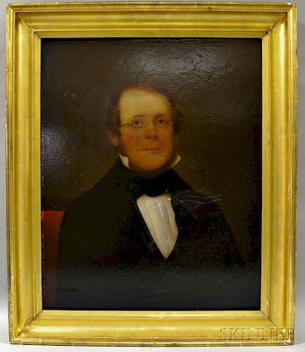 American School, 19th Century       Portrait of a Man with Spectacles.