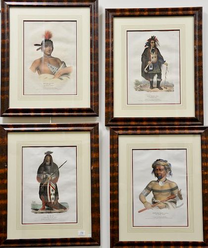 After Charles Bird King (1785-1862) 
Set of four hand colored lithograph 
History of the Indian Tribes of North America with Biograp...