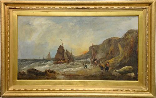 Oil on canvas 
Ocean Shore, Washed up on Shore 
oil on canvas 
unsigned 
18" x 32"  

Provenance: Property from Credit Suisse's Amer...