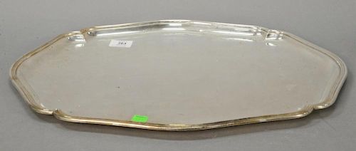 Tiffany sterling silver shaped tray marked Tiffany & Co. 
16" x 20"; 51.6 t oz.