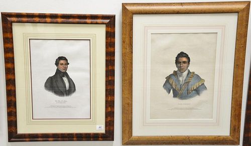 Thomas McKenny and James Hall 
Set of four hand colored lithograph 
The History of Indian Tribes of North America 
(1) O-Hya-wa-minc...