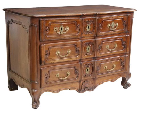 FRENCH LOUIS XV PERIOD CARVED COMMODE, 18TH C.