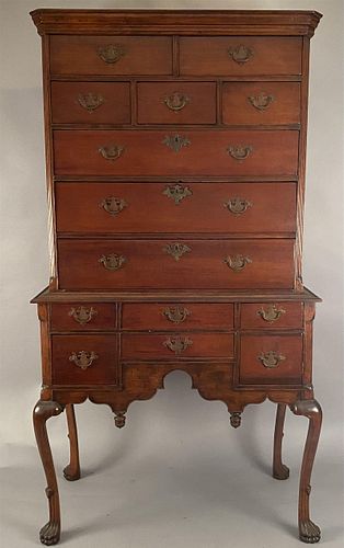Chippendale Highboy w/Fluted Stocking Feet