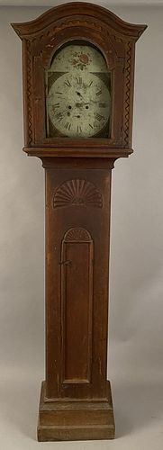 Queen Anne Arch Top Grandfather Clock w/Carvings