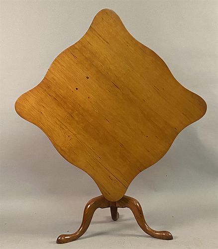 CT Cherry Tilt Top Table w/Shaped Top
