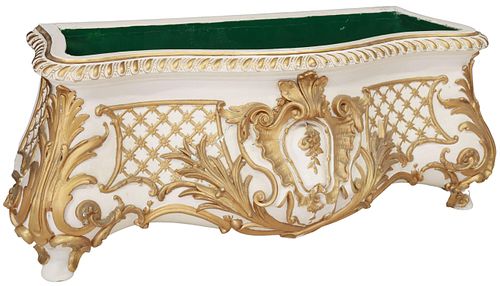 FRENCH LOUIS XV STYLE PARCEL GILT JARDINIERE