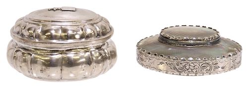 (2) CONTINENTAL SILVER & MOTHER-OF-PEARL BOXES