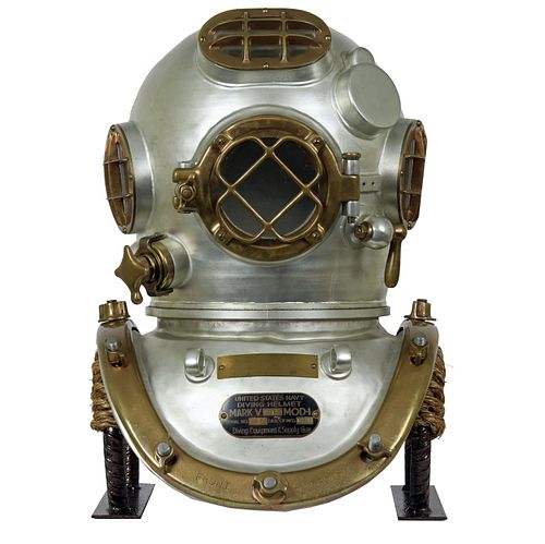 Beautiful US Navy Mark V Diving Helmet From Noted Diver
