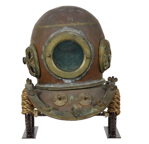 Copper & Brass Korean or Japanese Diving Helmet