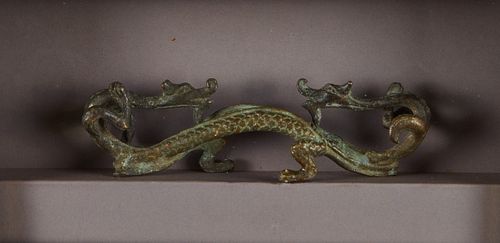 19th c. Chinese Bronze Dragon Finial