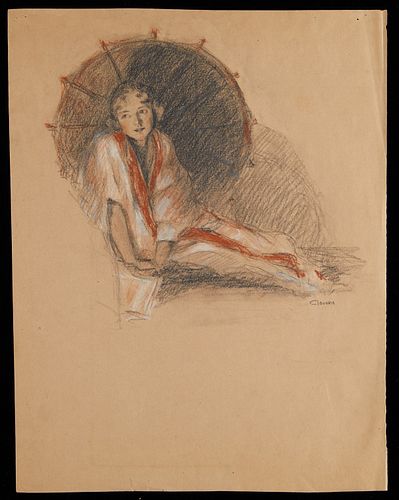 Clausen Drawing of Female Figure