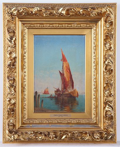 Charles-Clement Calderon Fishing Boat Painting