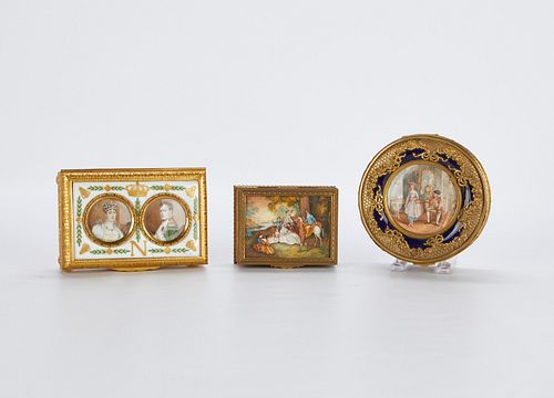 3 Napoleonic Boxes w/ Miniature Portraits