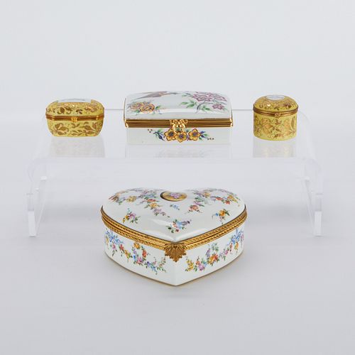 4 Le Tallec Porcelain Trinket Boxes