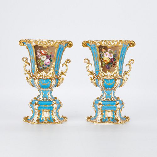 Pair of French Old Paris Porcelain Vases