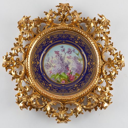 Sevres Framed Cabinet Plate - Marked 1859 and 1863