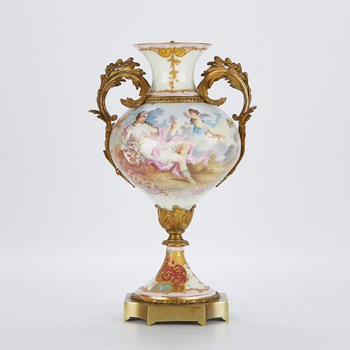 French Old Paris Porcelain Urn Ormolu Mounts