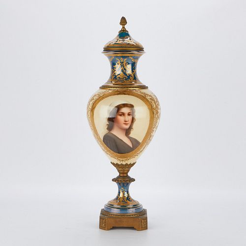 Sevres Style Porcelain Urn Queen Louise 27 in