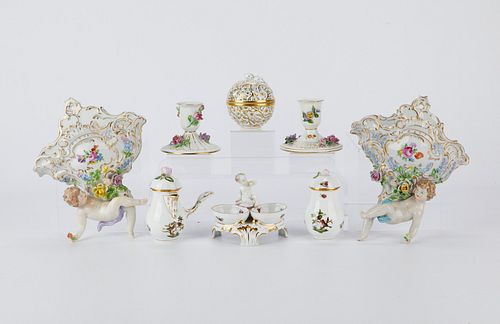 8 Carl Thieme & Herend Porcelain Objects