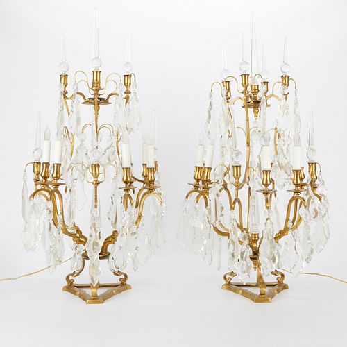 Pair of Girandoles Candelabra Lamps