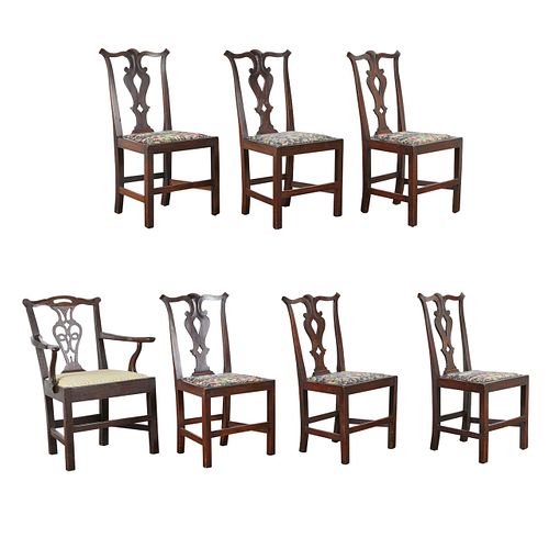 Set 7 Dining Chairs English or Irish Chippendale Style