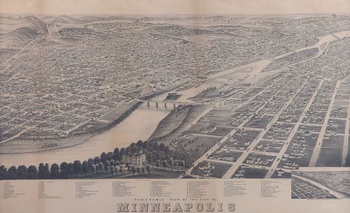 Ruger & Stoner "View of Minneapolis, 1879" Map