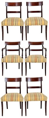 Late Regency Mahogany Dining Chairs, 6