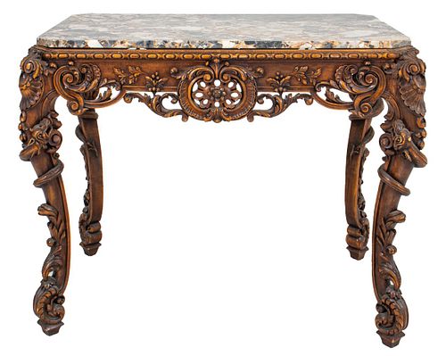 Regence Style Marble Topped Center Table